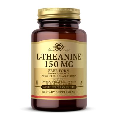 Solgar L-Theanine 150 mg - 60 Vegetable Capsules - Promotes Relaxation - Non-GMO, Vegan, Kosher &amp; Gluten Free - 60 Servings