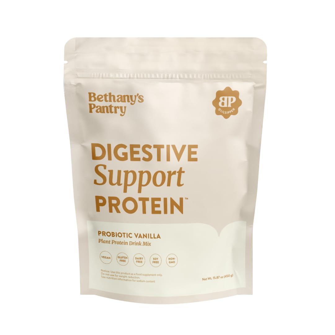 Nuzest Digestive Support Protein Probiotics for Digestive Health - Clean Lean Protein - Premium Vegan Pea Protein Powder - Plant Based - 20 Servings, 1 Pound (Pack of 1) - Vanilla