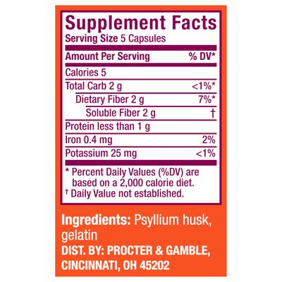 Metamucil 3-in-1 Fiber Capsules, Daily Psyllium Husk Fiber Supplement, Fiber Capsules for Digestive Health, Plant-Based Psyllium Husk Fiber Capsules, #1 Doctor Recommended Fiber Brand, 300ct Capsules