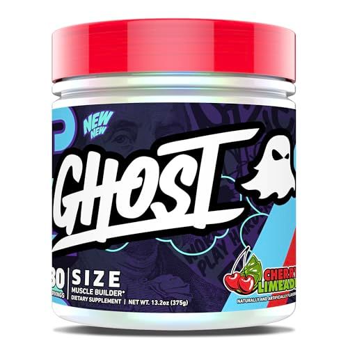 GHOST Size V3 Muscle Builder Dietary Supplement - Cherry Limeade, 30 Servings - Support Muscle Growth &amp; Strength Building for Men &amp; Women - Creatine &amp; Betaine - Free of Sugar &amp; Gluten