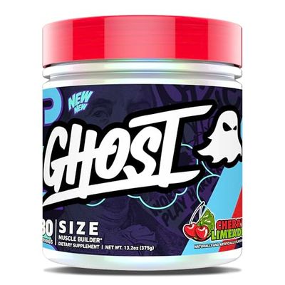 GHOST Size V3 Muscle Builder Dietary Supplement - Cherry Limeade, 30 Servings - Support Muscle Growth &amp; Strength Building for Men &amp; Women - Creatine &amp; Betaine - Free of Sugar &amp; Gluten