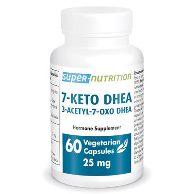 Supersmart - 7-Keto DHEA 25mg (Patented Ingredient) - Advanced DHEA Metabolite Supplement | Clean Label | Non-GMO &amp; Gluten Free - 60 Vegetarian Capsules
