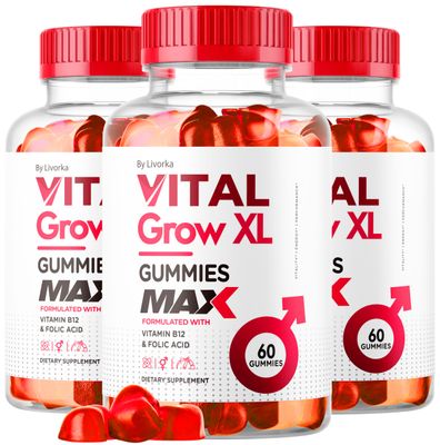 (3 Pack) Vital Grow XL Male Gummies - Men&#39;s Performance Gummies 1050MG Vital GrowXL Blend, Vital Growth Gummy Advanced Gomitas Formula, 180 Gummies for 3 Months