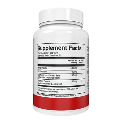 Silver Fern Stress Complex Supplement - with Caffeine - Sleep, Worry, Mood &amp; More - with Saffron Supplements, L-Theanine Supplement, and Myo-inositol - Natural Stress Relief Supplement - 30 Servings