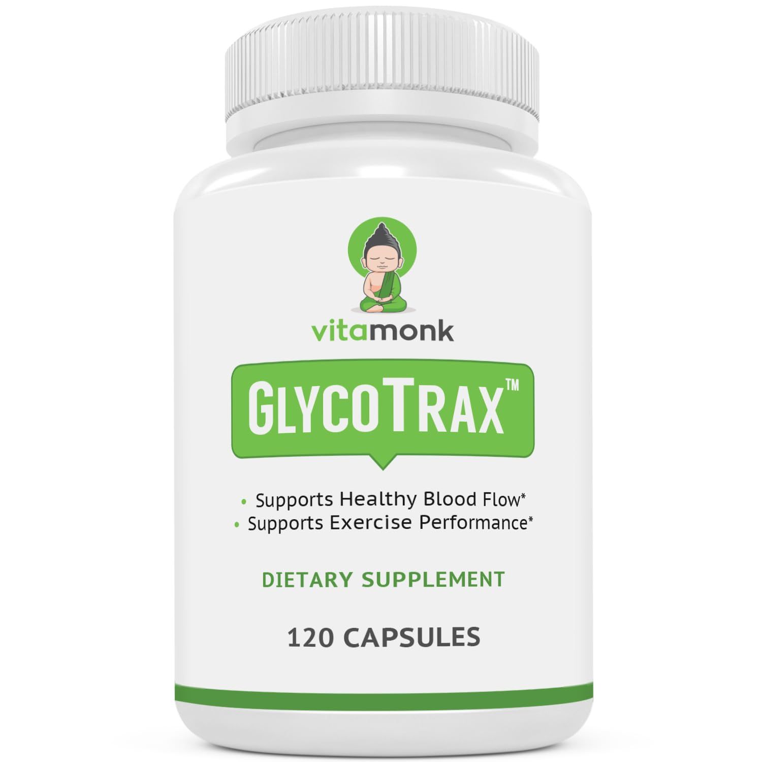 VitaMonk GlycoTrax GPLC Extra Large Bottle - 120 Capsules of High-Absorption Glycine Propionyl-L-Carnitine with No Artificial Fillers - Glycine Propionyl L Carnitine Supplement
