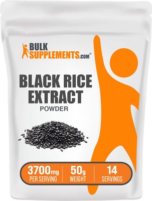 BulkSupplements.com Black Rice Extract Powder - Black Rice Supplement, Black Rice Powder - Gluten Free Supplement, 3700mg per Serving, 50g (1.8 oz) (Pack of 1)