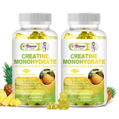 Creatine Monohydrate Gummy Gifts for Men Women, Multiple Creatine Supplement with 200mg Ashwagandha &amp; Magnesium &amp; Zinc for Muscle Builder &amp; Strength, Energy, Pre Workout,Gym Accessories