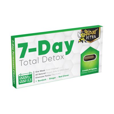 Stinger Detox 7-Day Total Detox Permanent Cleanser | Burdock + Ginger + Red Clover | One Week Total Cleanser | All Natural Vegan Safe &amp; GMO-Free