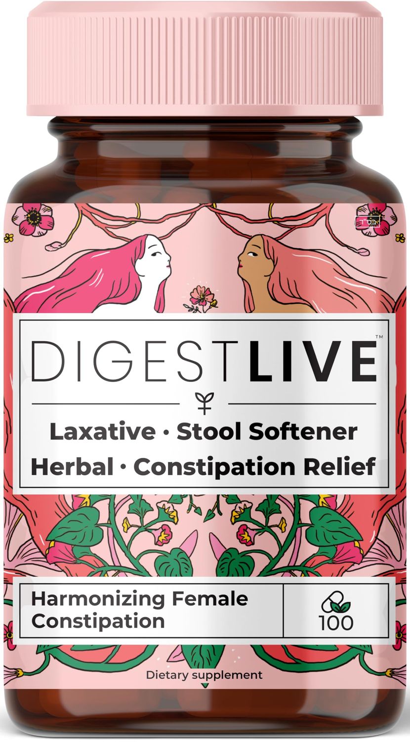 DigestLive - Laxative, Constipation Relief for Women - Stool Softener - 100% Natural - 100 Capsules - Female Colon Cleanse, Detox - Gas and Bloating Relief - Vegan, Gluten and GMO Free