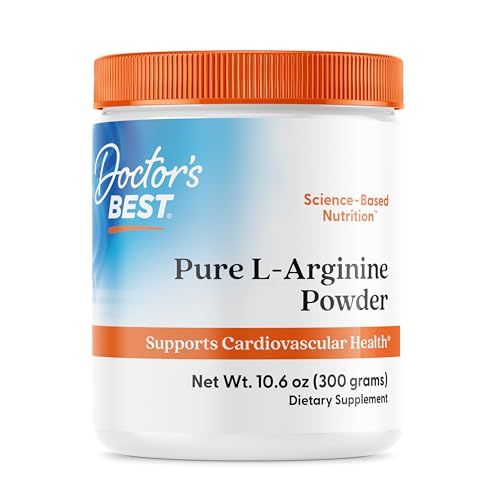 Doctor&#39;s Best L-arginine HCL Powder, Non-GMO, Vegan, Gluten Free, Soy Free, Helps Promote Muscle Growth, 300g