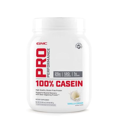 GNC Pro Performance 100% Casein - Vanilla Cream | 25g Protein | 28 Servings