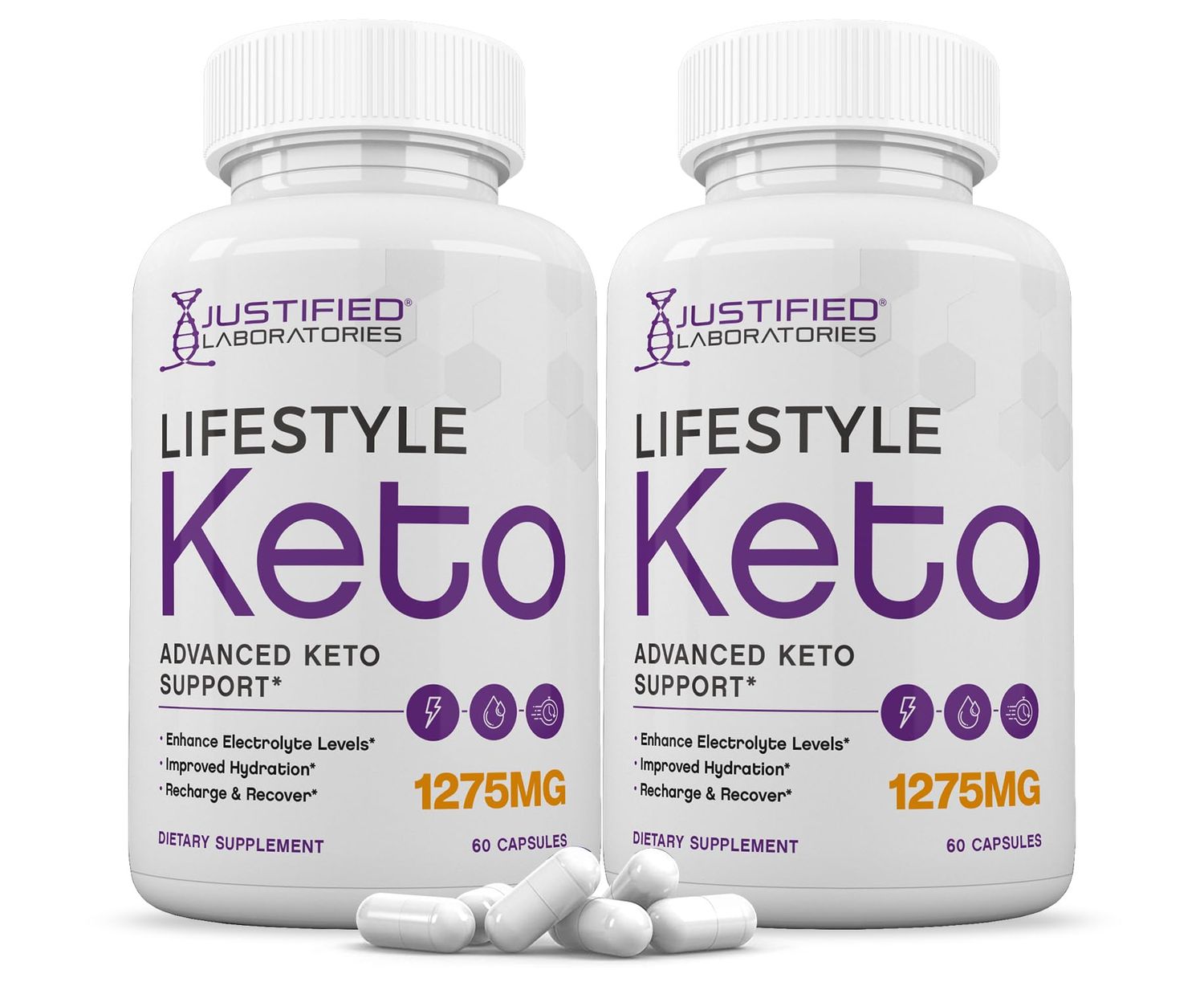 (2 Pack) Lifestyle Keto Pills 1275MG New &amp; Improved Formula Contains Apple Cider Vinegar Extra Virgin Olive Oil Powder Green Tea Leaf 120 Capsules
