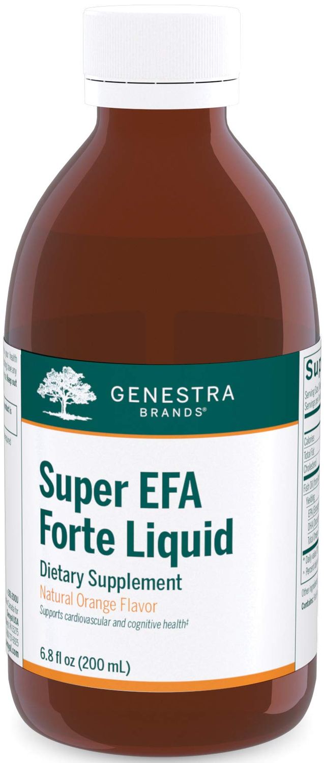 Genestra Brands Super EFA Forte Liquid | Fish Oil Formula to Support Cognitive, Cardiovascular, and Joint Health | Natural Orange Flavor | 6.8 fl. oz.