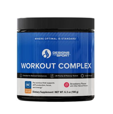 Designs for Sport Workout Complex - NSF Certified for Sport Pre Workout Powder - L-tyrosine, Acetyl L-Carnitine, Creatine &amp; Caffeine to Support Workout Recovery, Energy and Focus (6.3 oz)