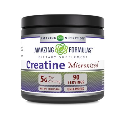 Amazing Formulas Micronized Creatine Monohydrate Supplement | 5000 Mg | Non-GMO | Gluten Free | Made in USA (1 Lb, Unflavored)