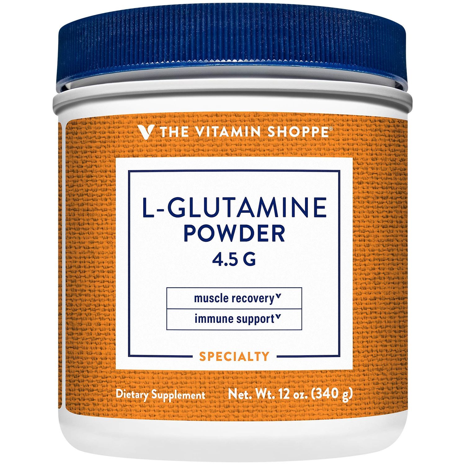 The Vitamin Shoppe L-Glutamine Powder 4.5G, A Free Form Amino Acid, Supports Muscle Recovery &amp; Immune Health (12 Ounces Powder)