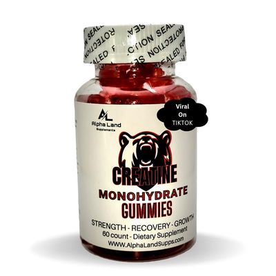 Creatine Monohydrate Gummies- 5g- 30 Servings - Vegan Creatine Gummy Bears for Muscle Growth, Muscle Recovery, Workout Recovery, Brain Health - No Loading Phase - No Bloating