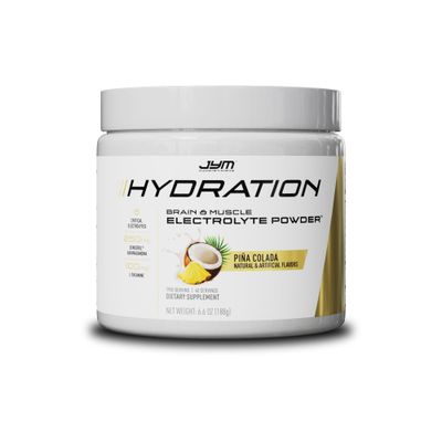 JYM Hydration Pina Colada Powder, Performance Electrolytes, Potassium, Sodium, Magnesium, for Men &amp; Women, Theanine, Ashwaghanda, Theanine, 40 Servings