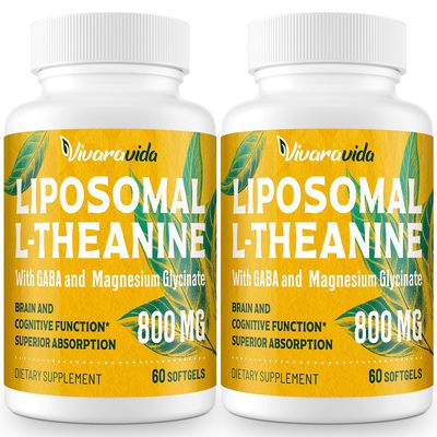 Vivaravida L-Theanine 800mg Supplement with GABA and Magnesium Glycinate - Natural Compound, Sleep and Relaxation (120 Softgels)
