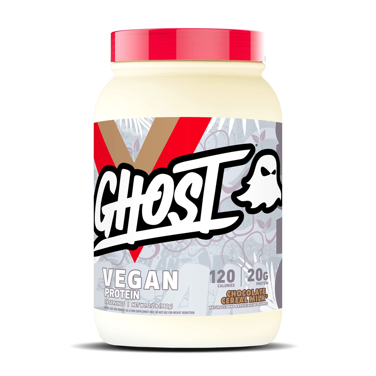GHOST Vegan Protein Powder, Chocolate Cereal Milk - 2lb, 20g of Protein - Plant-Based Pea &amp; Organic Pumpkin Protein - Post Workout &amp; Nutrition Shakes, Smoothies, &amp; Baking - Soy &amp; Gluten-Free