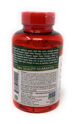 Nature's Truth Apple Cider Vinegar 1200 mg, 180 Capsules