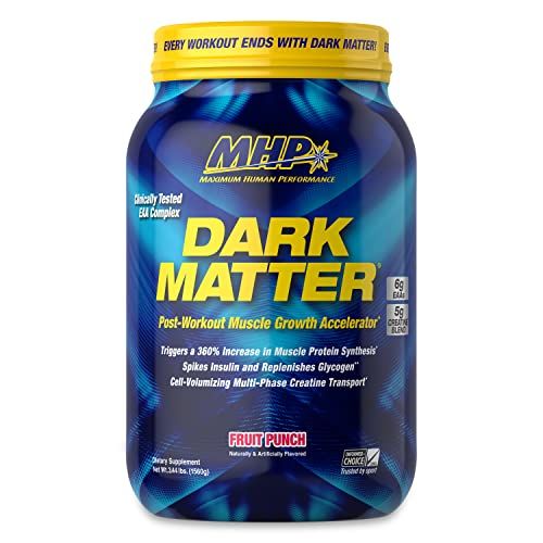 MHP Dark Matter Post Workout, Recovery Accelerator, w/Multi Phase Creatine, Waxy Maize Carbohydrate, 6g EAAs, Fruit Punch, 20 Servings, 55 Oz