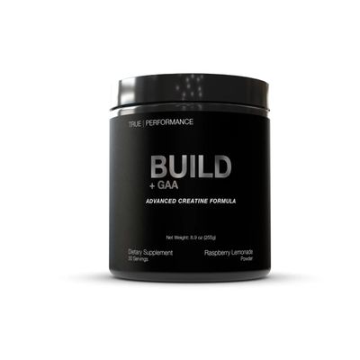 Build + GAA, for Muscle Building and Recovery, Raspberry Lemonade, Patent Pending GAA + Creatine Monohydrate, Improves Strength, Performance, and Muscle Growth - Creatine, GAA, Betaine - 30 Servings