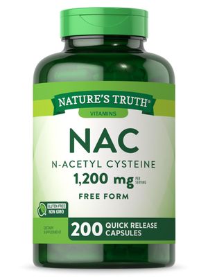 Nature&#39;s Truth NAC N-Acetyl Cysteine | 1,200mg | 200 Capsules | Free Form Amino Acid | Non-GMO &amp; Gluten Free Supplement