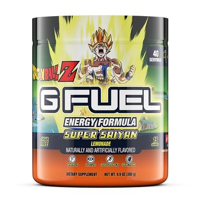 G Fuel Dragon Ball Z Energy Powder, Sugar Free, Clean Caffeine Focus Supplement, Water Mix, Lemonade Flavor, Focus Amino, Vitamin + Antioxidant Blend, 9.9 oz (40 Servings)