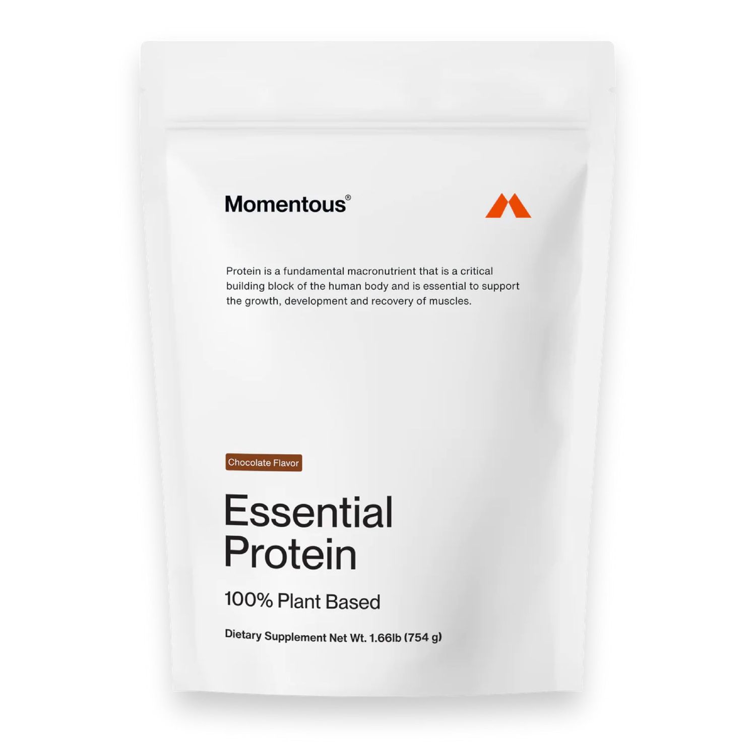 Momentous Essential Vegan Protein Powder - 20g Plant Based Protein - NSF Certified, Gluten-Free, Non-GMO, 20 Servings for Essential Everyday Use, Chocolate