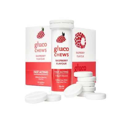 Glucology 6X Fast Acting Glucochews | Raspberry (6 x 10) Flavor | 6 Tubes of 10 Chews Each