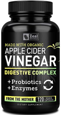Organic Apple Cider Vinegar Capsules + Digestive Enzymes &amp; Probiotics (1500mg | 120 Capsules) Raw Apple Cider Vinegar Pills &amp; Fiber Supplement for Gut Health, Immune Support, Digestion &amp; Detox Cleanse