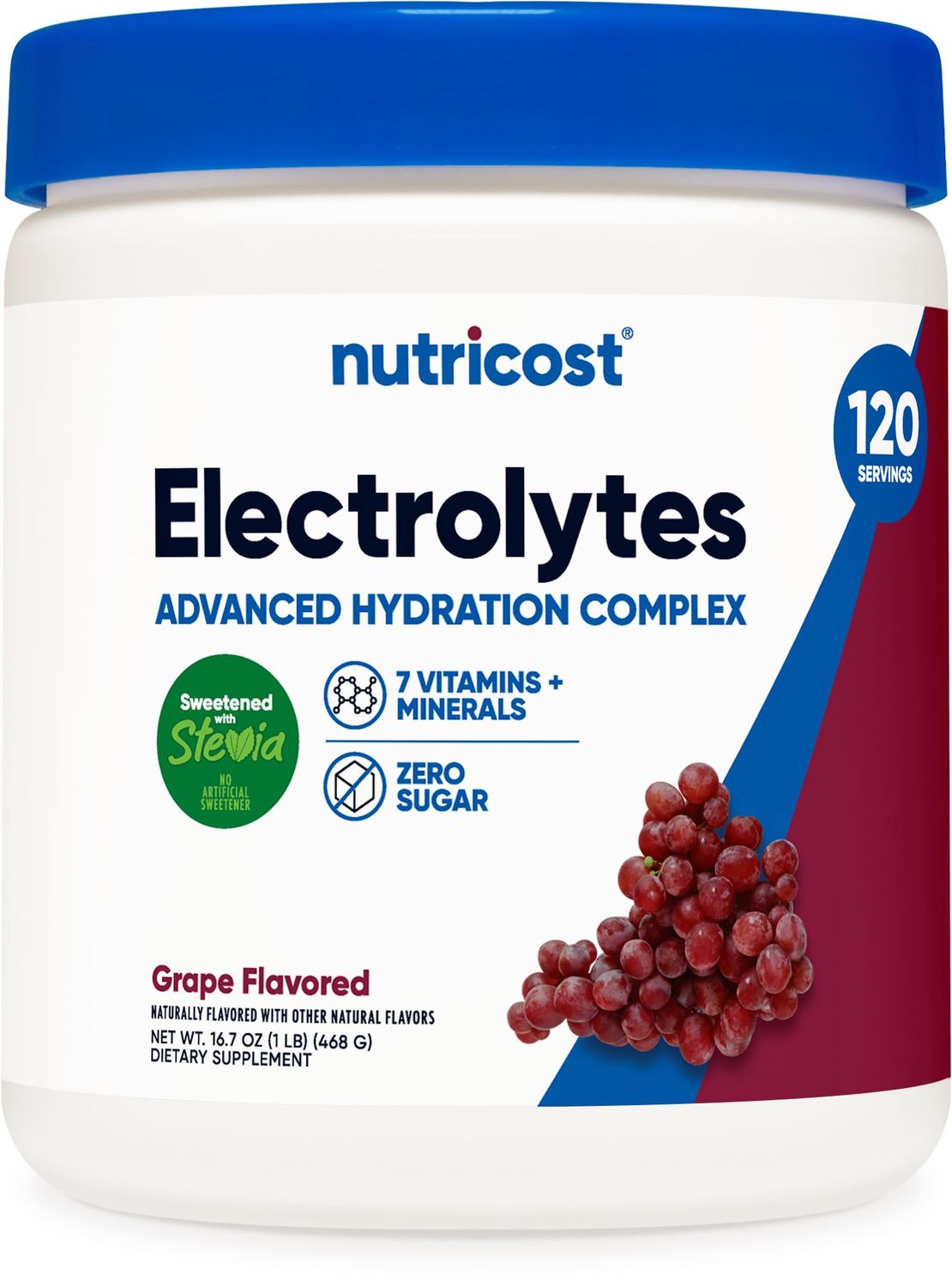 Nutricost Electrolyte Complex Powder (120 Servings, Grape) - Hydration Supplement Drink Mix with Vitamins and Minerals