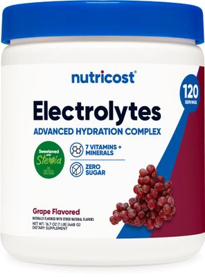 Nutricost Electrolyte Complex Powder (120 Servings, Grape) - Hydration Supplement Drink Mix with Vitamins and Minerals