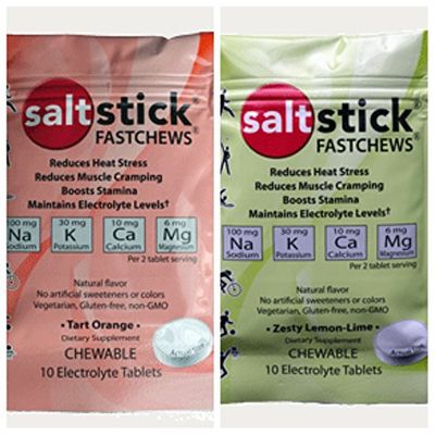 SaltStick FASTCHEWS Resealable, Variety 4 Pack of Tart Orange &amp; Zesty Lemon-Lime