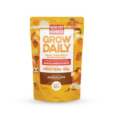 Healthy Heights Grow Daily Kids Protein Drink Mix (Chocolate) - High Protein Shake for Boys 10+