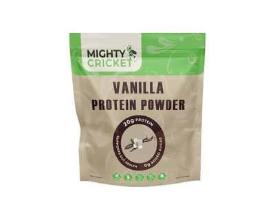 Mighty Cricket Protein Powder. 20g Clean Prebiotic Cricket Protein. No Sugar, Low Carbs, Gluten &amp; Dairy Free. Keto &amp; Paleo, 100% Natural Ingredients. Vanilla, 1 lb (Pack of 1)
