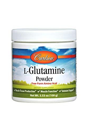 Carlson - L-Glutamine Powder, Free-Form Amino Acid, 3 g, Muscle Tissue Production &amp; Function, Immune Support, 3.53 oz (100 g)