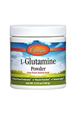 Carlson - L-Glutamine Powder, Free-Form Amino Acid, 3 g, Muscle Tissue Production &amp; Function, Immune Support, 3.53 oz (100 g)