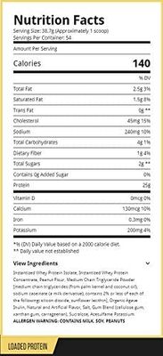 Ryse Loaded Protein Vanilla Peanut Butter | 24-25g Premium Whey Protein | MCT Healthy Fats | 54 Serving | Organic Prebiotic Fiber | Low Carbs and Low Sugar | Easy Mixing & Amazing Taste