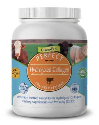 Perfect Supplements - Unflavored Hydrolyzed Collagen Powder for Men and Women - Collagen Peptides - Mix in Hot Cold Liquids, Grass Fed, Easy Absorption, 660 Grams