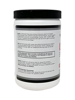 Beverly International Up-Lift Stimulant Free 330 grams. Workout Energy Drink Mix w/Nitric Oxide &amp; Cognitive Performance Catalysts. UP Your Gaming. Beta Alanine, L-Citrulline, L-Tyrosine.