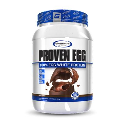 Gaspari Nutrition Proven Egg, 100% Egg White Protein, 25g Protein, Keto Friendly, Dairy Free, Lactose Free, Soy Free (2 lbs, Chocolate)