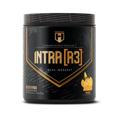 HOSSTILE Intra[R3] Intra Workout Powder, Intra Workout Carb, EAA &amp; BCAA Drink, Enhance Energy &amp; Endurance, Improve Muscle Recovery, Build Lean Muscle, Orange, 20 Servings