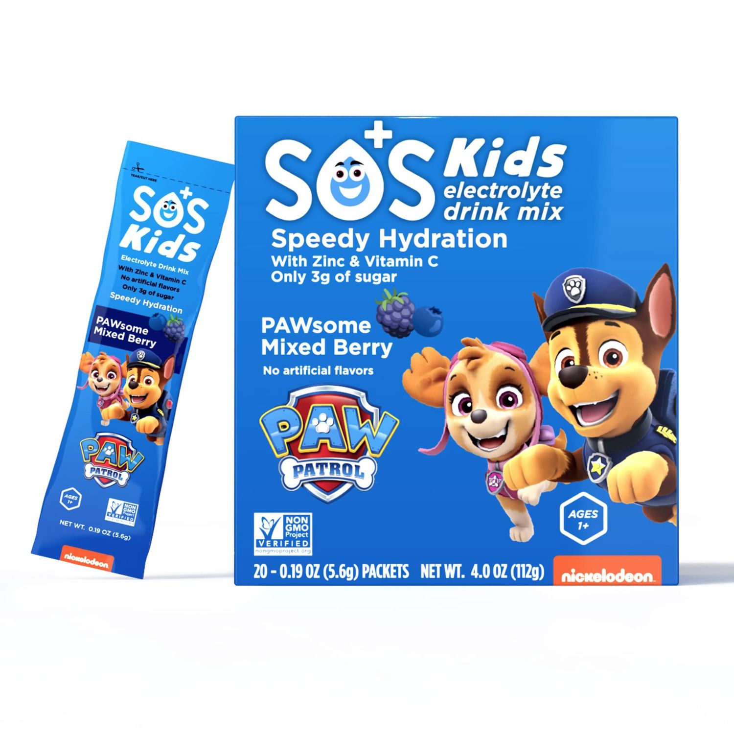 SOS Hydration Kids Paw Patrol Electrolyte Drink Mix (Mixed Berries)