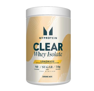 Myprotein Clear Whey Isolate Protein Powder, 1.1 Lb (20 Servings) Lemonade, 20g Protein per Serving, Naturally Flavored Drink Mix