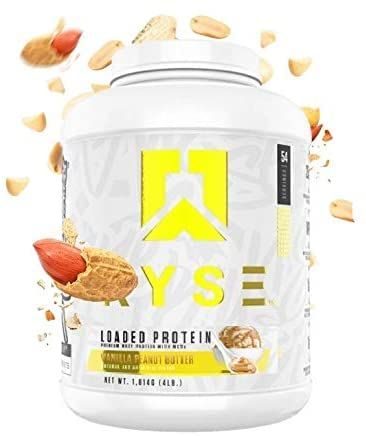 Ryse Loaded Protein Vanilla Peanut Butter | 24-25g Premium Whey Protein | MCT Healthy Fats | 54 Serving | Organic Prebiotic Fiber | Low Carbs and Low Sugar | Easy Mixing &amp; Amazing Taste