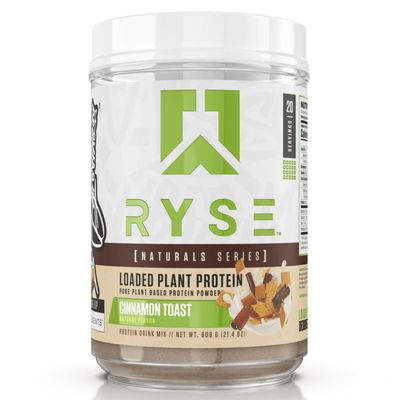 Ryse Naturals Series Loaded Plant Protein | 20g Protein from Pea, Chickpea, &amp; Barley Rice | Zero Artificial Colors, Flavors, or Sweeteners | 20 Servings (Cinnamon Toast)