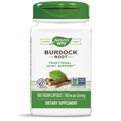 Nature&#39;s Way Burdock Root, Traditional Joint Support*, 100 Vegan Capsules (Packaging May Vary)