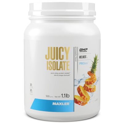 Maxler Juicy Isolate Protein Powder - Clear Whey Isolate - Low Lactose, Fat Free, Sugar Free Muscle Recovery Drink for Pre &amp; Post Workout - 90% of Protein per Serving - Pineapple 1.1lb (20 Servings)